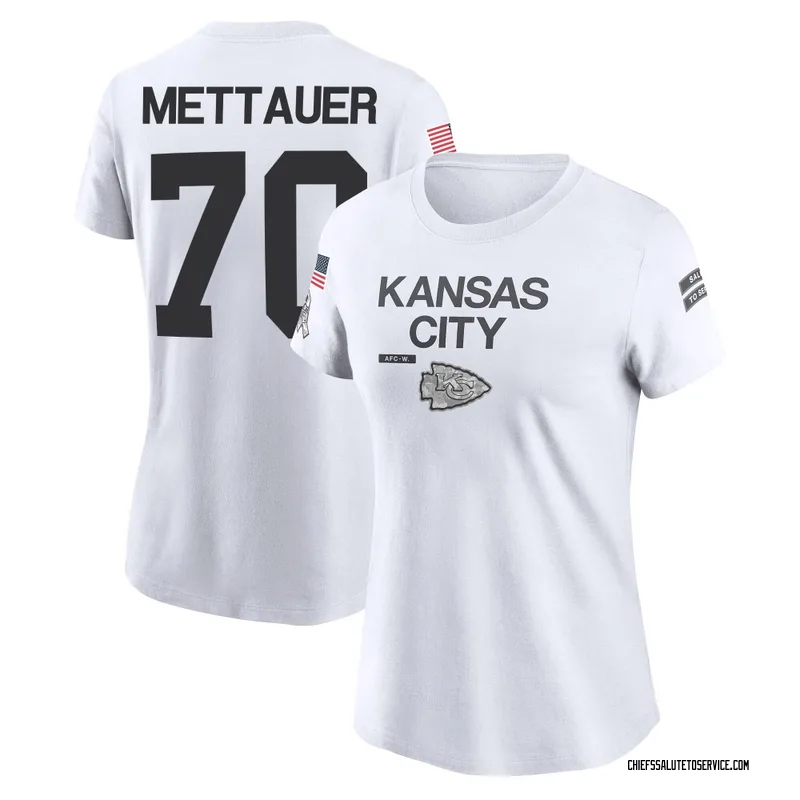 Women's McKade Mettauer Kansas City Chiefs Legend White 2024 Salute to Service Performance T-Shirt