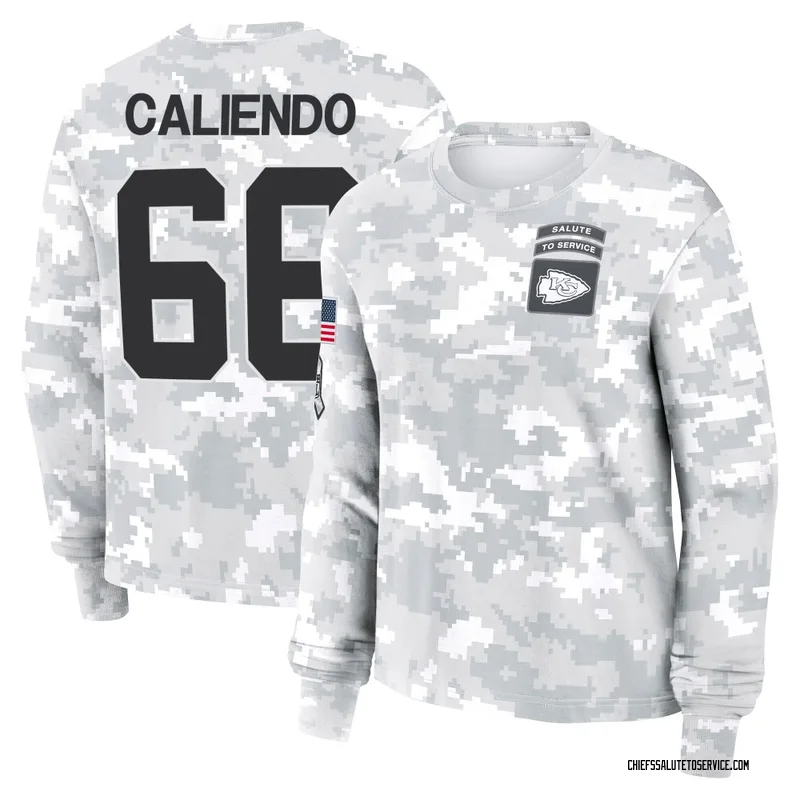 Women's Mike Caliendo Kansas City Chiefs Camo Arctic 2024 Salute to Service Long Sleeve T-Shirt