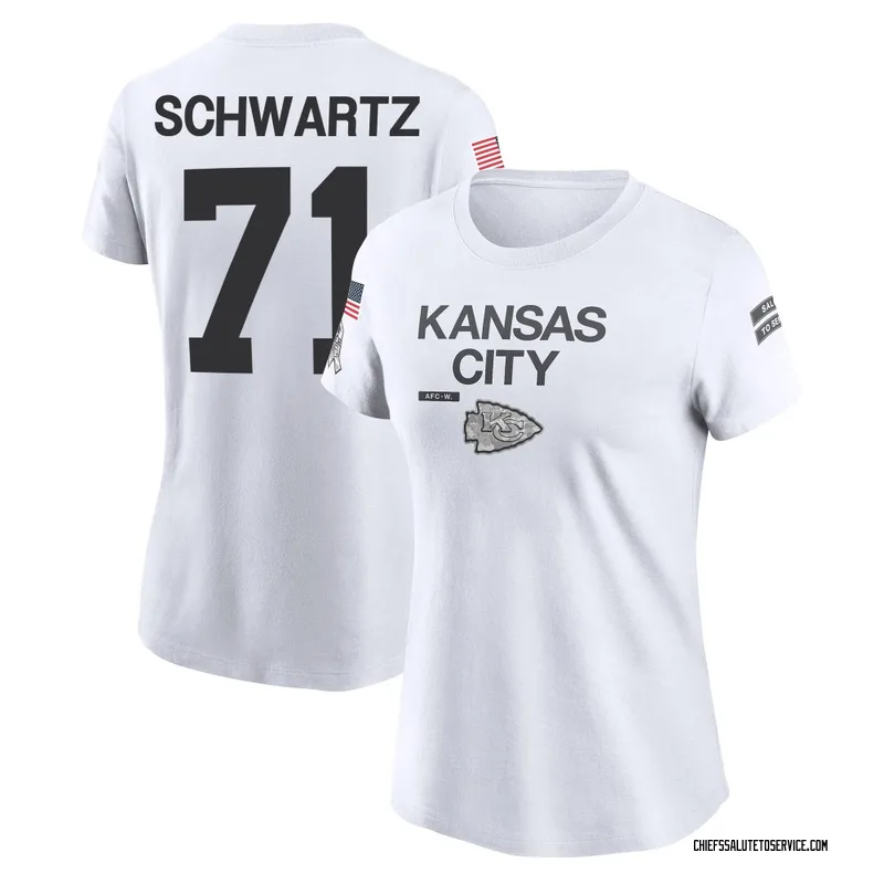 Women's Mitchell Schwartz Kansas City Chiefs Legend White 2024 Salute to Service Performance T-Shirt