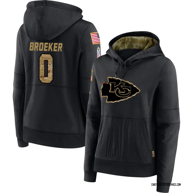 Women's Nick Broeker Kansas City Chiefs Black 2020 Salute to Service Sideline Performance Pullover Hoodie