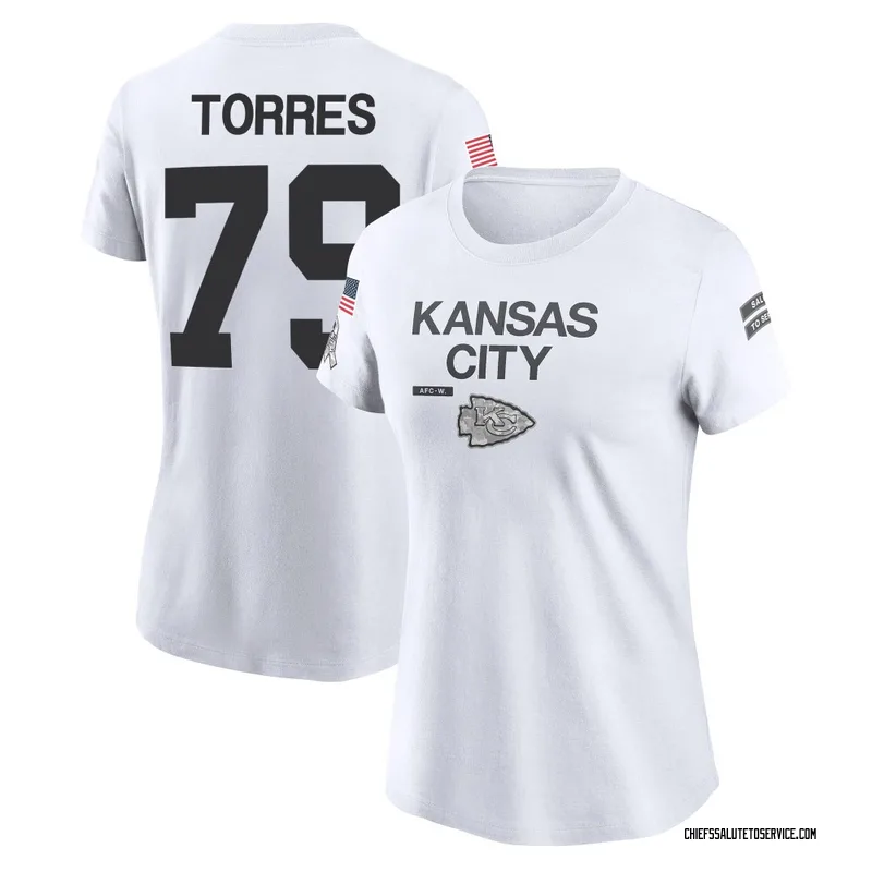 Women's Nick Torres Kansas City Chiefs Legend White 2024 Salute to Service Performance T-Shirt
