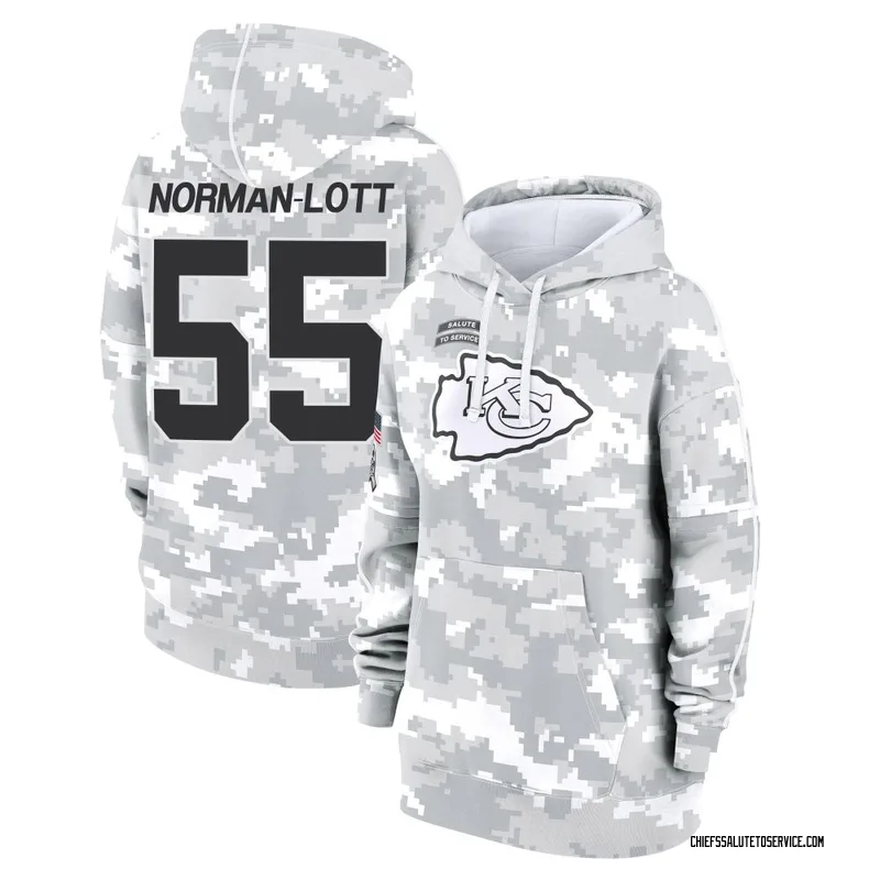 Women's Omarr Norman-Lott Kansas City Chiefs Camo Arctic 2024 Salute to Service Club Fleece Pullover Hoodie