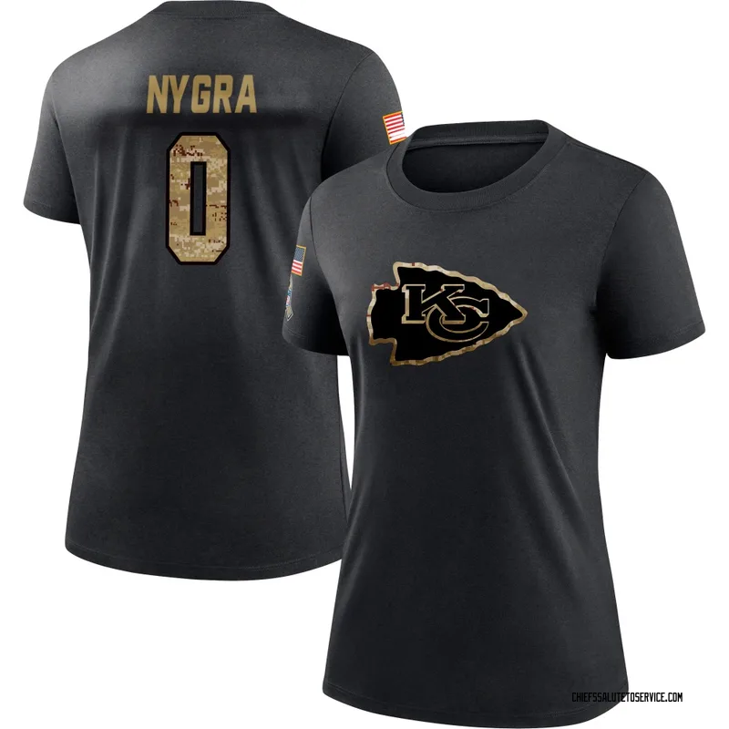 Women's Pete Nygra Kansas City Chiefs Black 2020 Salute To Service Performance T-Shirt