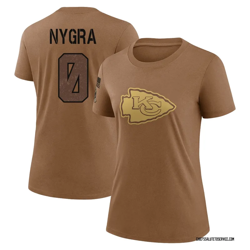 Women's Pete Nygra Kansas City Chiefs Legend Brown 2023 Salute To Service Performance T-Shirt