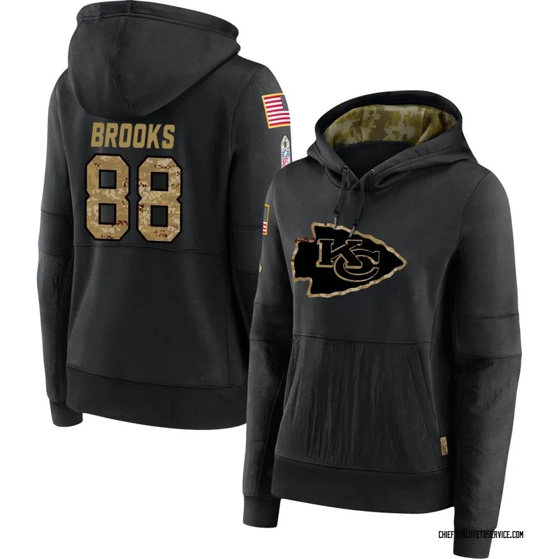 Women's Phillip Brooks Kansas City Chiefs Black 2020 Salute to Service Sideline Performance Pullover Hoodie