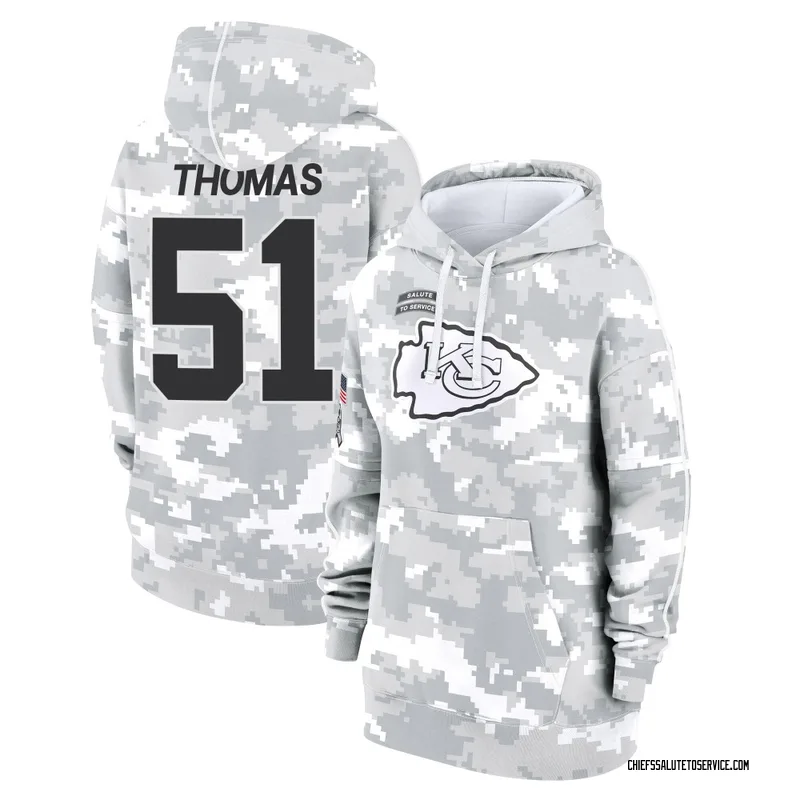 Women's R Mason Thomas Kansas City Chiefs Camo Arctic 2024 Salute to Service Club Fleece Pullover Hoodie