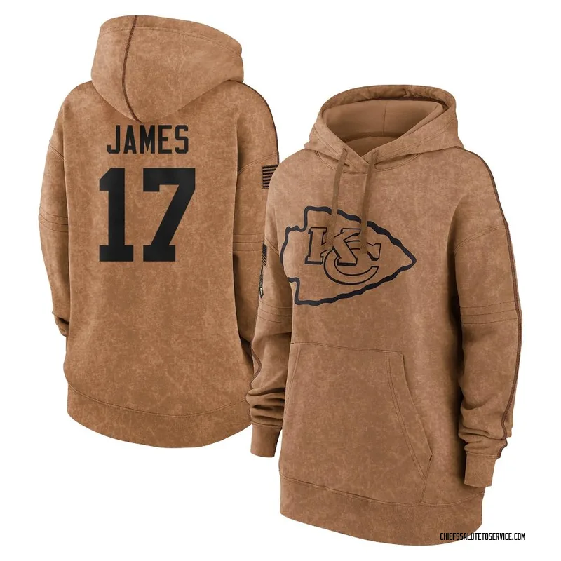 Women's Richie James Kansas City Chiefs Brown 2023 Salute To Service Pullover Hoodie