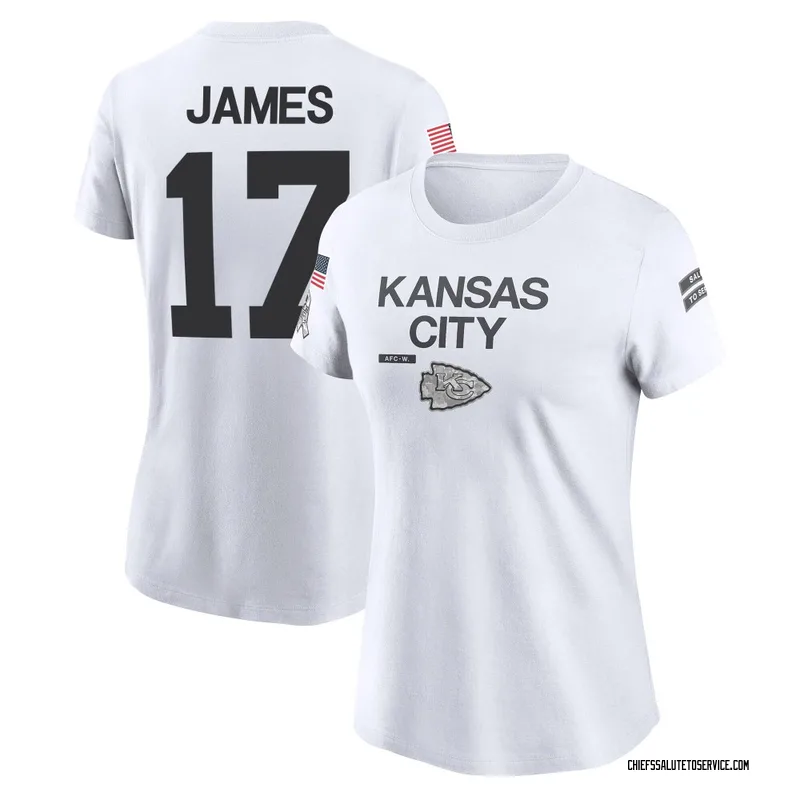 Women's Richie James Kansas City Chiefs Legend White 2024 Salute to Service Performance T-Shirt