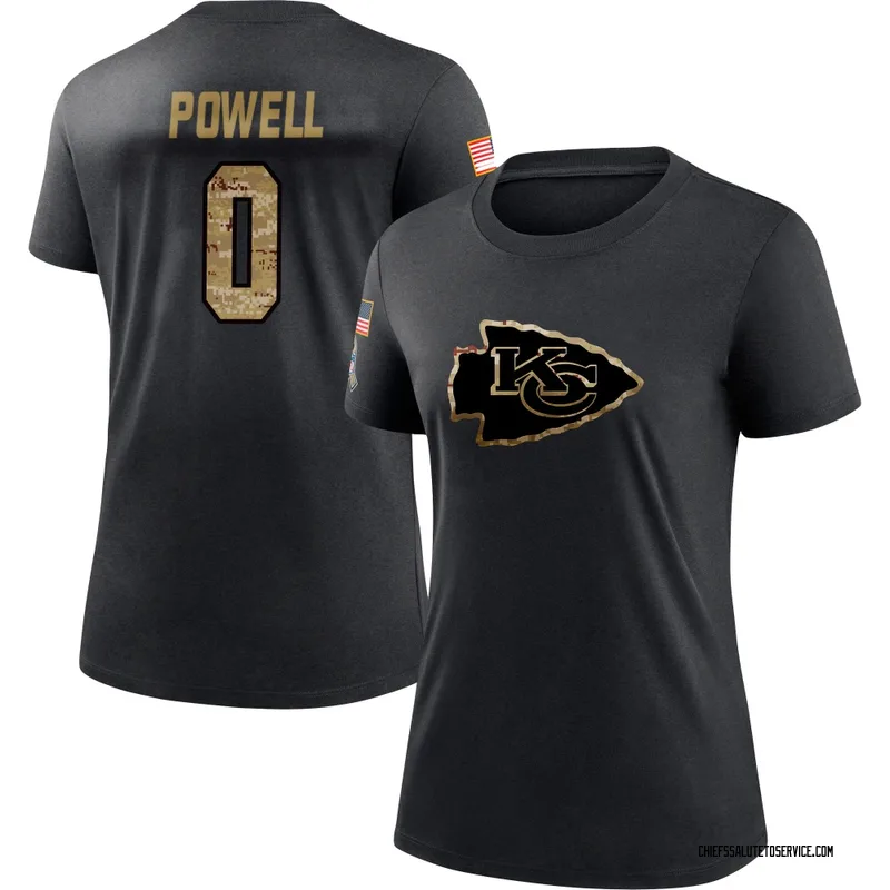 Women's ShunDerrick Powell Kansas City Chiefs Black 2020 Salute To Service Performance T-Shirt