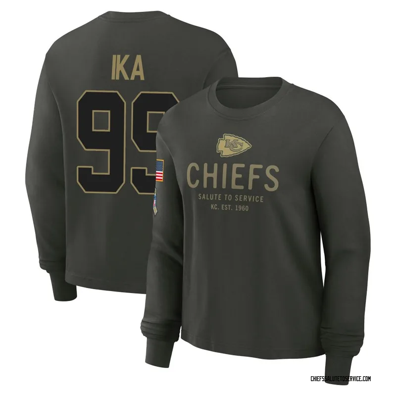 Women's Siaki Ika Kansas City Chiefs Green Dark/ 2025 Salute to Service Sideline Long Sleeve T-Shirt