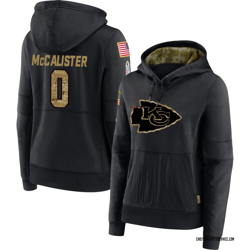 Women's Tanner McCalister Kansas City Chiefs Black 2020 Salute to Service Sideline Performance Pullover Hoodie