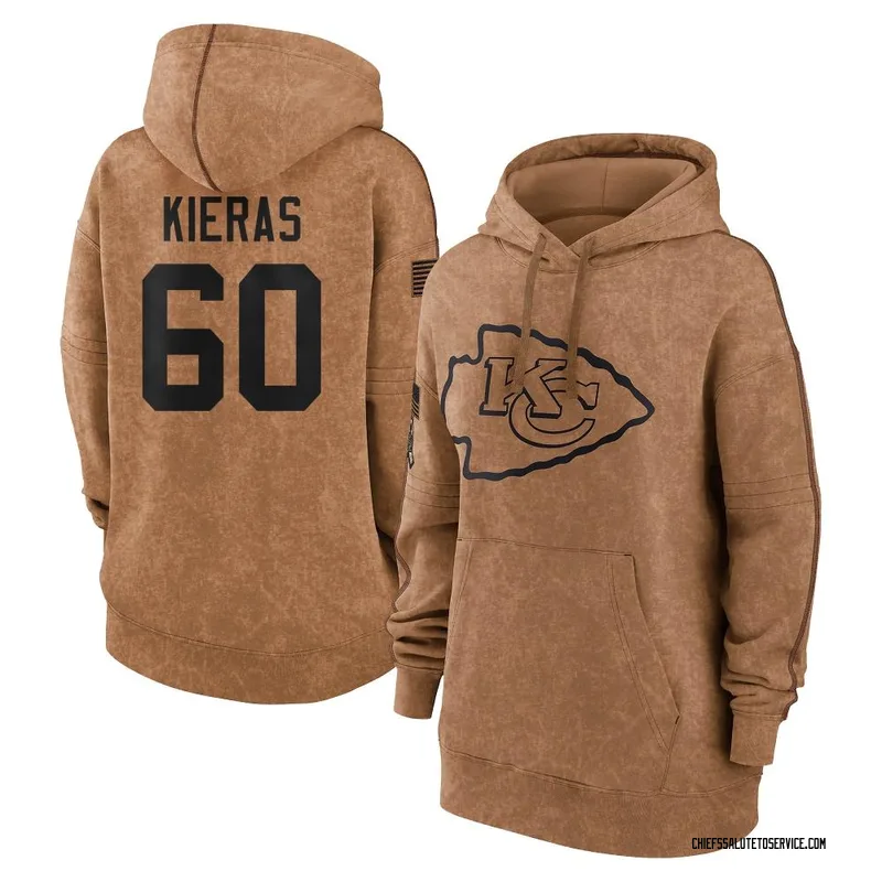 Women's Tautvydas Kieras Kansas City Chiefs Brown 2023 Salute To Service Pullover Hoodie