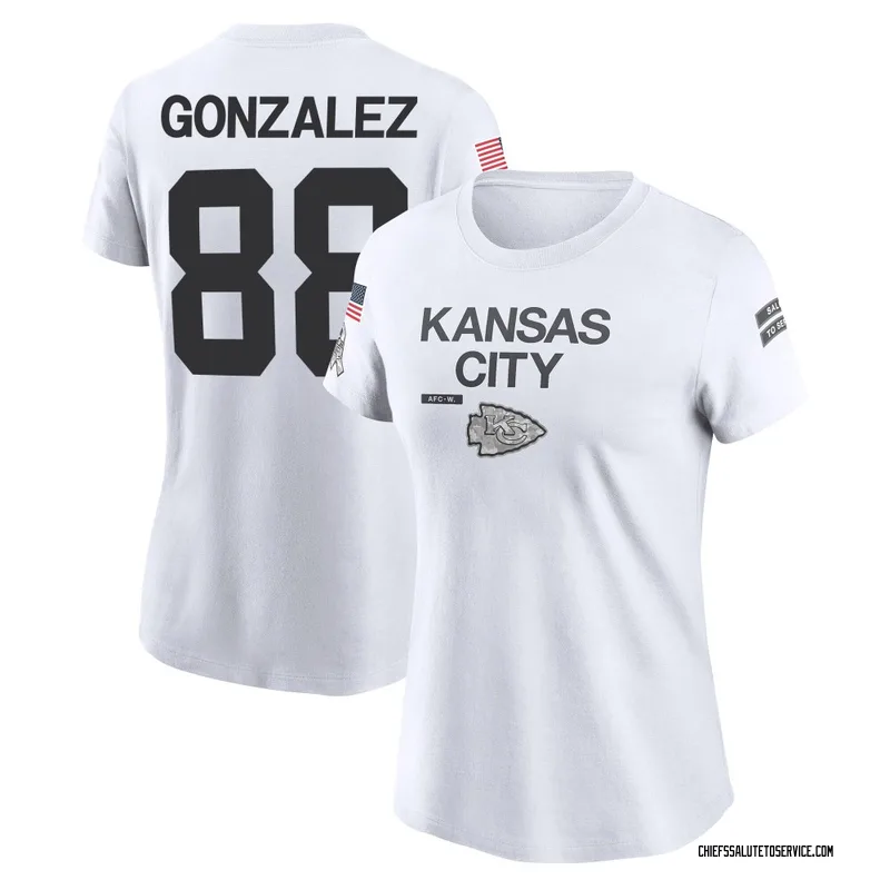Women's Tony Gonzalez Kansas City Chiefs Legend White 2024 Salute to Service Performance T-Shirt