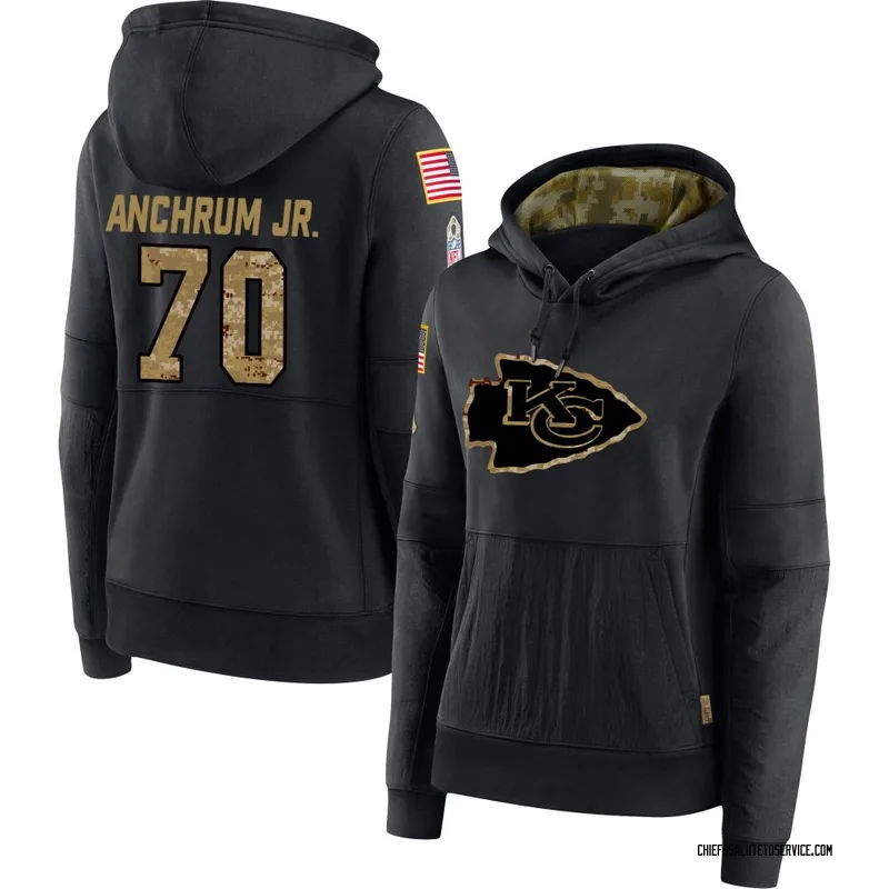 Women's Tremayne Anchrum Jr. Kansas City Chiefs Black 2020 Salute to Service Sideline Performance Pullover Hoodie