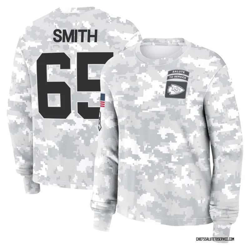 Women's Trey Smith Kansas City Chiefs Camo Arctic 2024 Salute to Service Long Sleeve T-Shirt