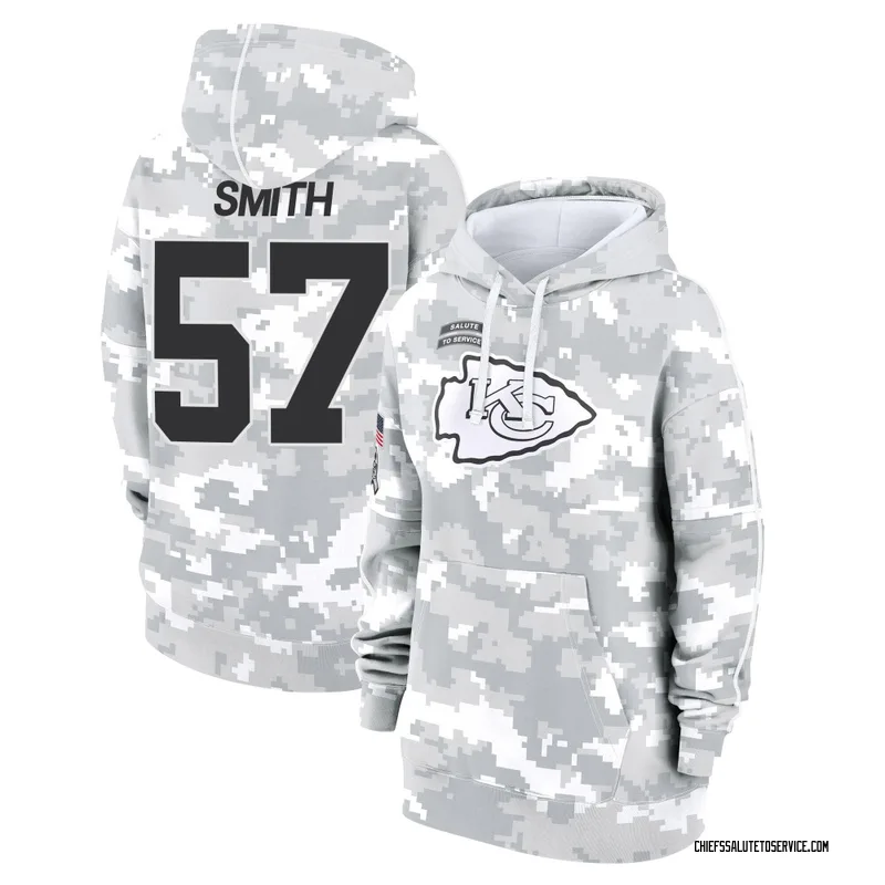Women's Tyreke Smith Kansas City Chiefs Camo Arctic 2024 Salute to Service Club Fleece Pullover Hoodie