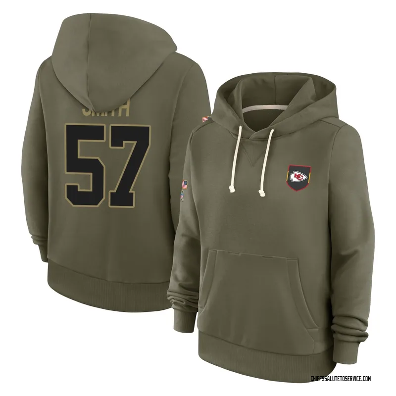 Women's Tyreke Smith Kansas City Chiefs Olive 2025 Salute to Service Hoodie