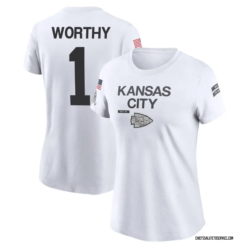 Women's Xavier Worthy Kansas City Chiefs Legend White 2024 Salute to Service Performance T-Shirt