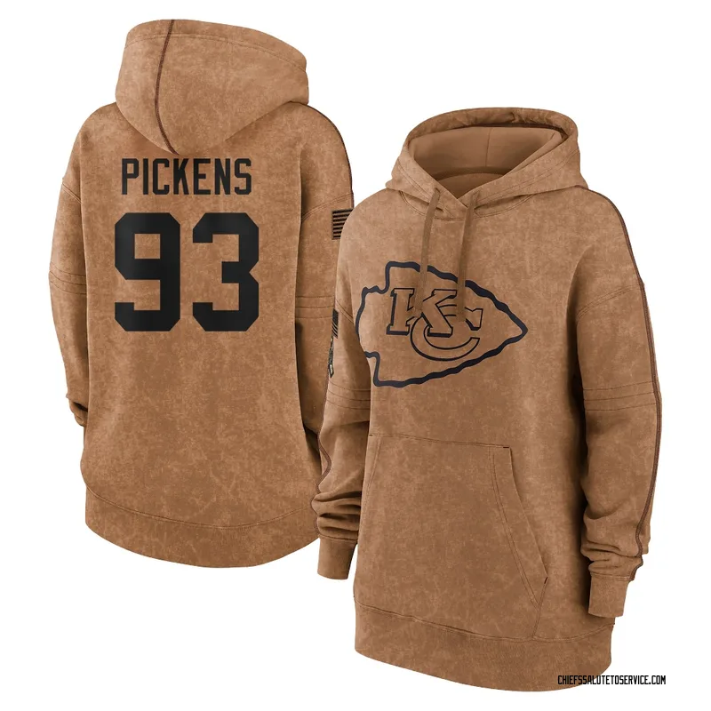 Women's Zacch Pickens Kansas City Chiefs Brown 2023 Salute To Service Pullover Hoodie