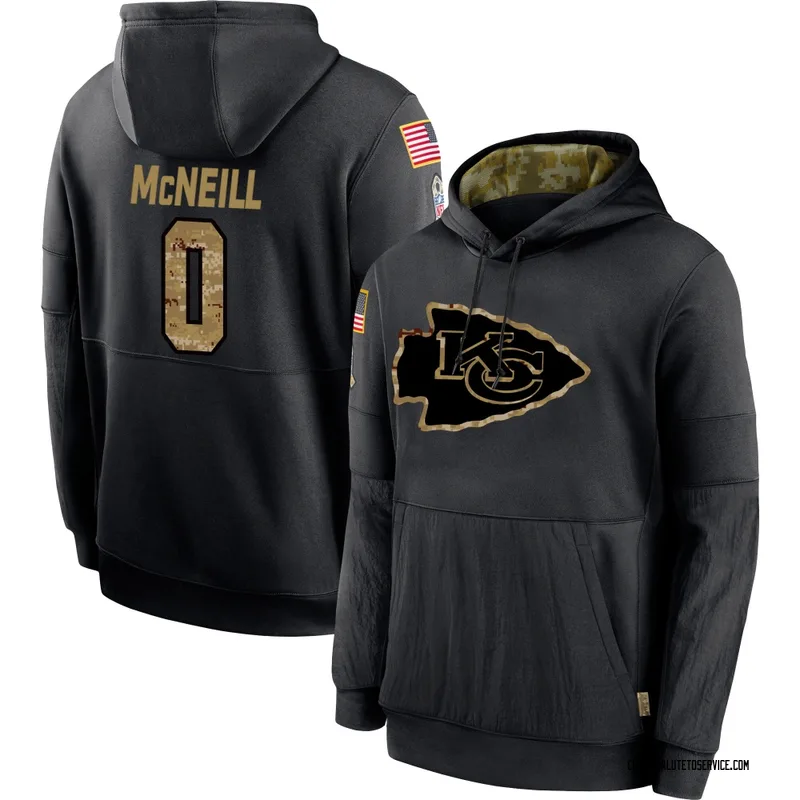Youth Amari McNeill Kansas City Chiefs Black 2020 Salute to Service Sideline Performance Pullover Hoodie