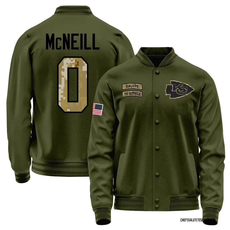 Youth Amari McNeill Kansas City Chiefs Olive Salute to Service Sideline Performance Jacket