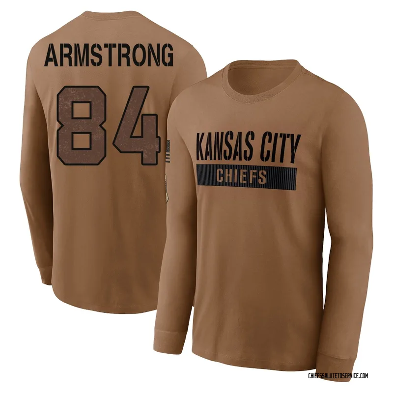 Youth Andrew Armstrong Kansas City Chiefs Brown 2023 Salute To Service Long Sleeve T-Shirt