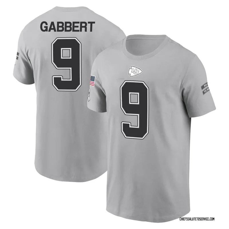 Youth Blaine Gabbert Kansas City Chiefs Gray 2024 Salute to Service Name & Number T-Shirt