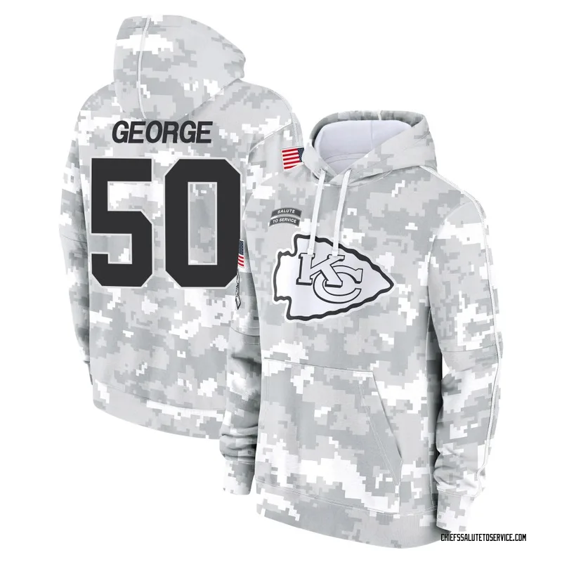 Youth Brandon George Kansas City Chiefs Camo Arctic 2024 Salute to Service Club Fleece Pullover Hoodie