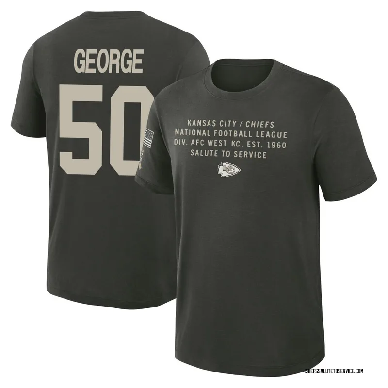 Youth Brandon George Kansas City Chiefs Green Dark/ 2025 Salute to Service Sideline Slub T-Shirt