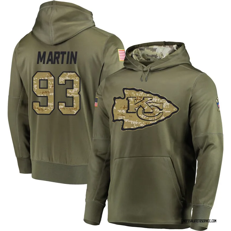Youth Brodric Martin Kansas City Chiefs Olive Salute to Service Pullover Hoodie
