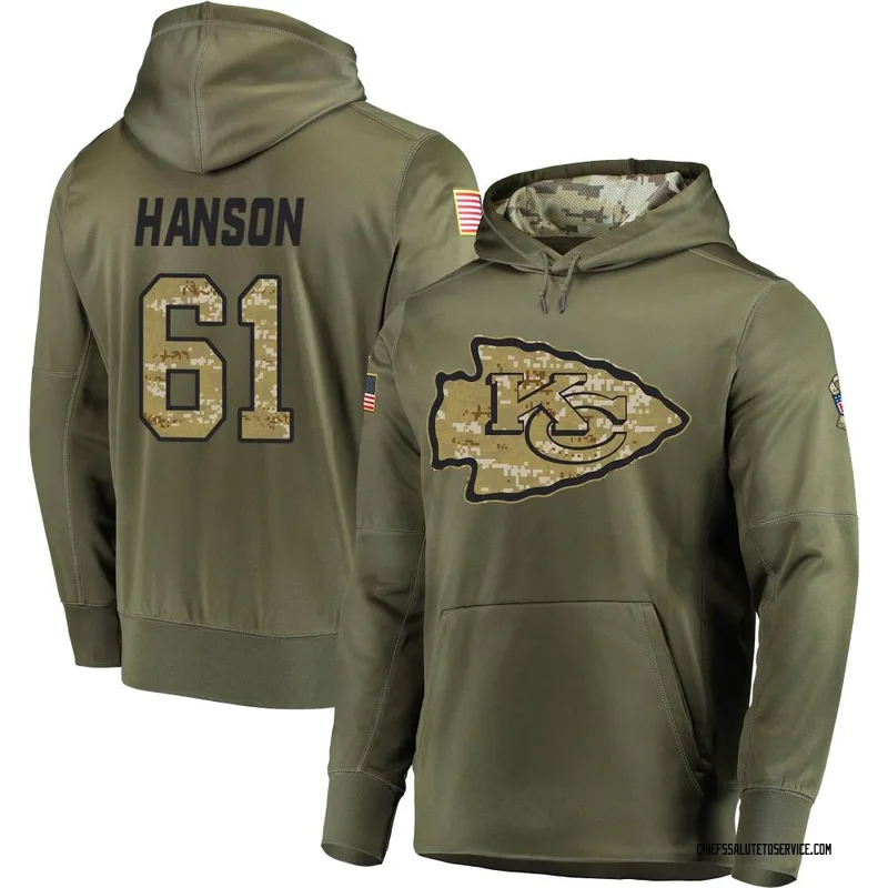 Youth C.J. Hanson Kansas City Chiefs Olive Salute to Service Pullover Hoodie