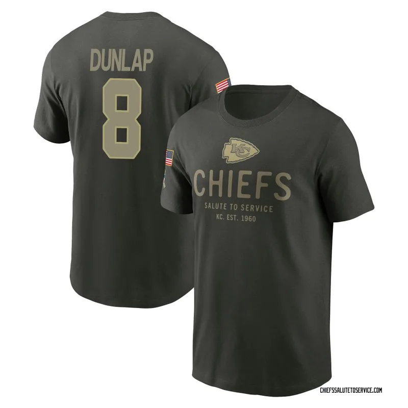 Youth Carlos Dunlap Kansas City Chiefs Green Forest/ 2025 Salute to Service Sideline Primary Edge T-Shirt