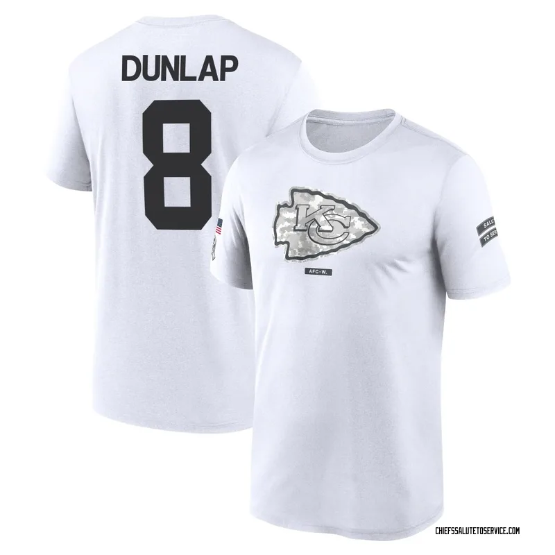 Youth Carlos Dunlap Kansas City Chiefs Legend White 2024 Salute to Service Performance T-Shirt