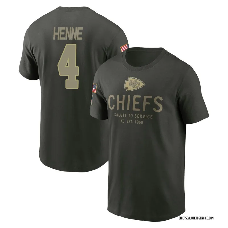 Youth Chad Henne Kansas City Chiefs Green Forest/ 2025 Salute to Service Sideline Primary Edge T-Shirt