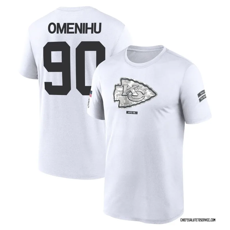 Youth Charles Omenihu Kansas City Chiefs Legend White 2024 Salute to Service Performance T-Shirt