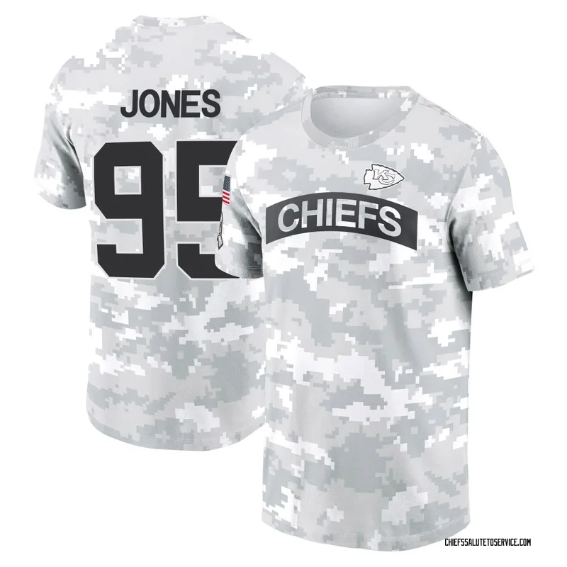 Youth Chris Jones Kansas City Chiefs Camo Arctic 2024 Salute to Service Performance T-Shirt