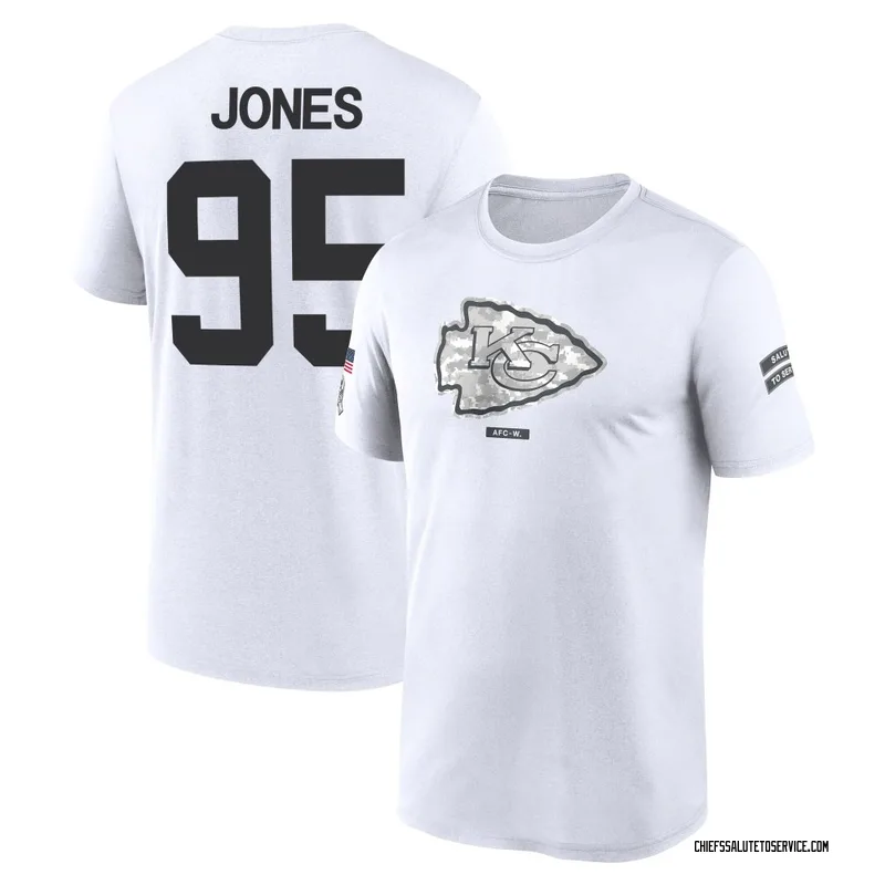 Youth Chris Jones Kansas City Chiefs Legend White 2024 Salute to Service Performance T-Shirt