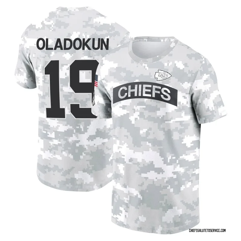 Youth Chris Oladokun Kansas City Chiefs Camo Arctic 2024 Salute to Service Performance T-Shirt