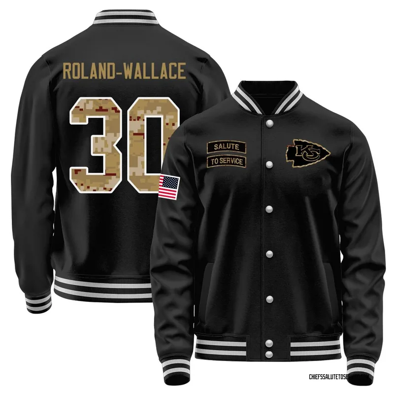 Youth Chris Roland-Wallace Kansas City Chiefs Black Salute to Service Sideline Performance Jacket