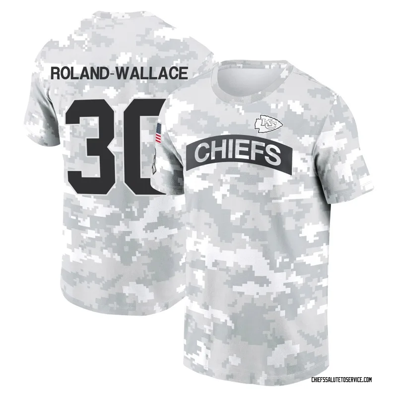 Youth Chris Roland-Wallace Kansas City Chiefs Camo Arctic 2024 Salute to Service Performance T-Shirt