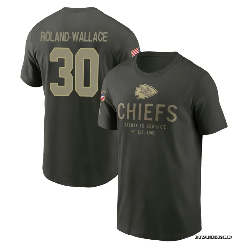 Youth Chris Roland-Wallace Kansas City Chiefs Green Forest/ 2025 Salute to Service Sideline Primary Edge T-Shirt