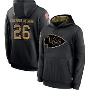 Youth Clyde Edwards-Helaire Kansas City Chiefs Black 2020 Salute to Service Sideline Performance Pullover Hoodie