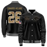 Youth Clyde Edwards-Helaire Kansas City Chiefs Black Salute to Service Sideline Performance Jacket
