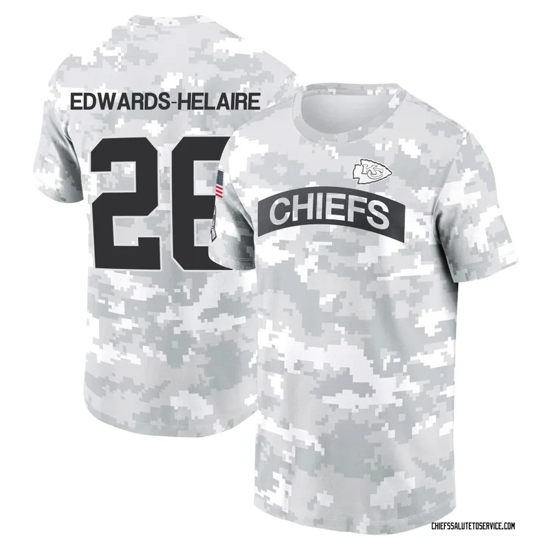 Youth Clyde Edwards-Helaire Kansas City Chiefs Camo Arctic 2024 Salute to Service Performance T-Shirt