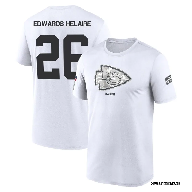 Youth Clyde Edwards-Helaire Kansas City Chiefs Legend White 2024 Salute to Service Performance T-Shirt
