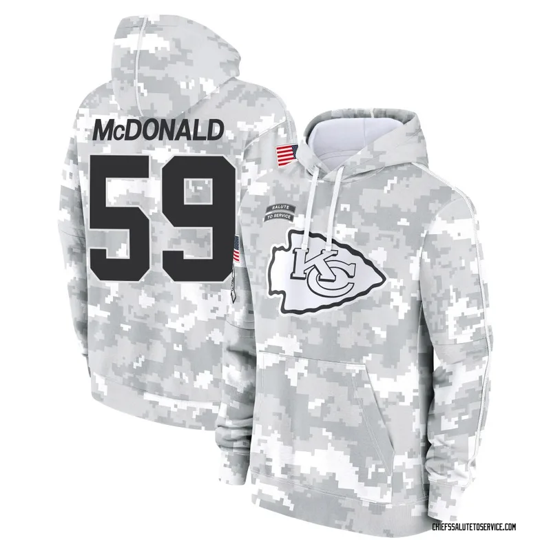 Youth Cooper McDonald Kansas City Chiefs Camo Arctic 2024 Salute to Service Club Fleece Pullover Hoodie