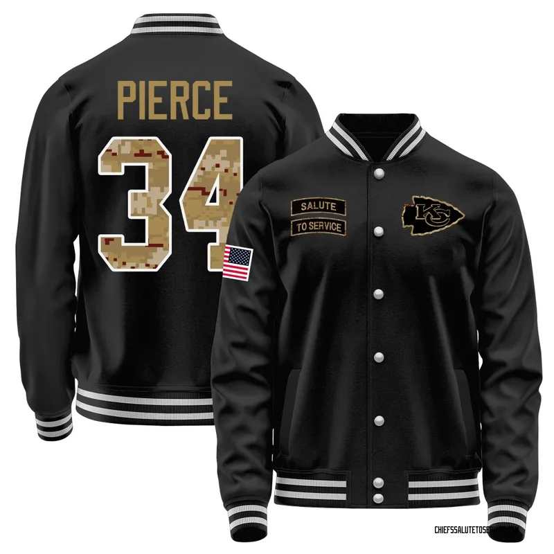 Youth Dameon Pierce Kansas City Chiefs Black Salute to Service Sideline Performance Jacket