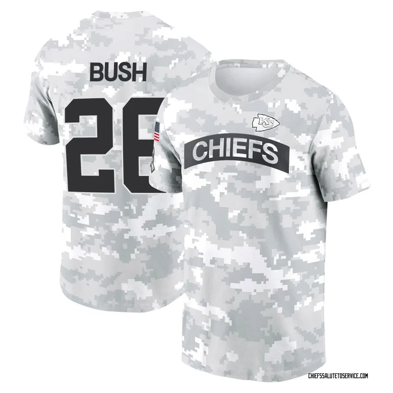 Youth Deon Bush Kansas City Chiefs Camo Arctic 2024 Salute to Service Performance T-Shirt