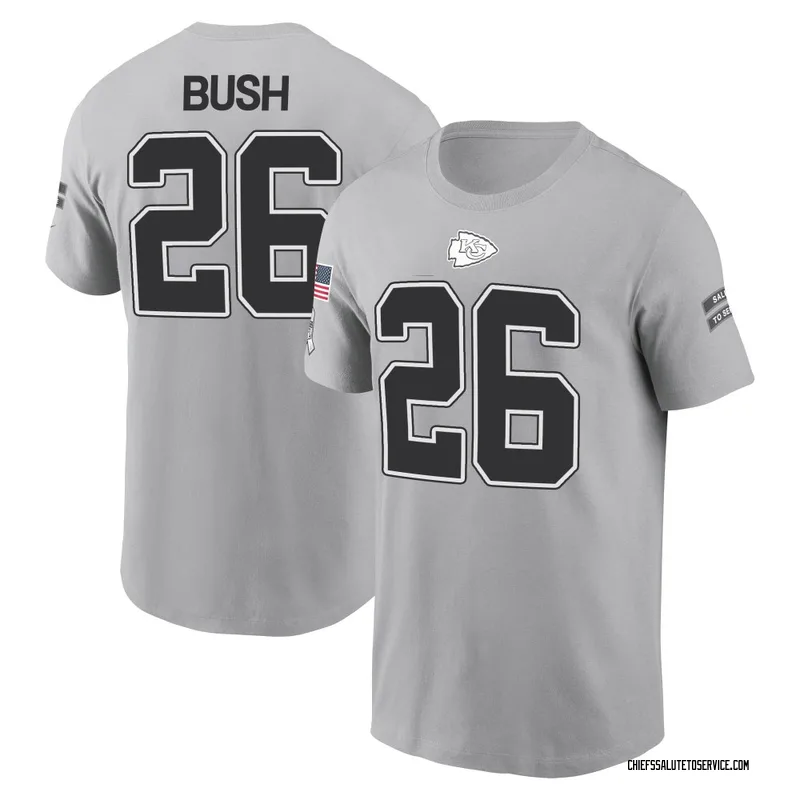 Youth Deon Bush Kansas City Chiefs Gray 2024 Salute to Service Name & Number T-Shirt