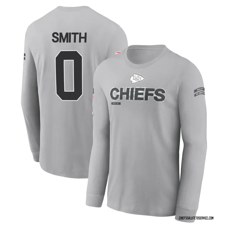 Youth EJ Smith Kansas City Chiefs Gray 2024 Salute to Service Long Sleeve T-Shirt